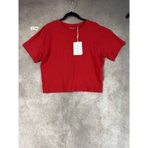 Isa & Ella Tshirt Red Women's Size Xl Crop Top 100% Organic Cotton